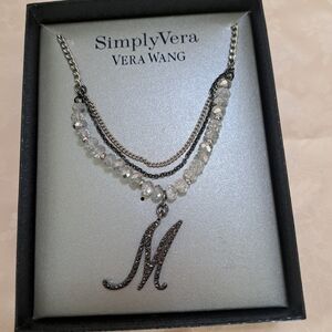 Simply Vera M Initial Necklace